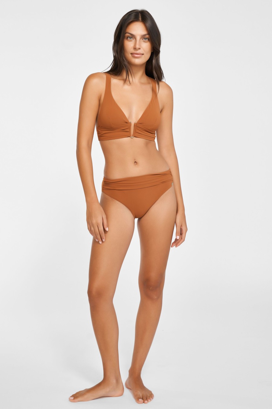 Women Maryan Mehlhorn | Low-Plunge Top|Gathered Bottoms Whisky