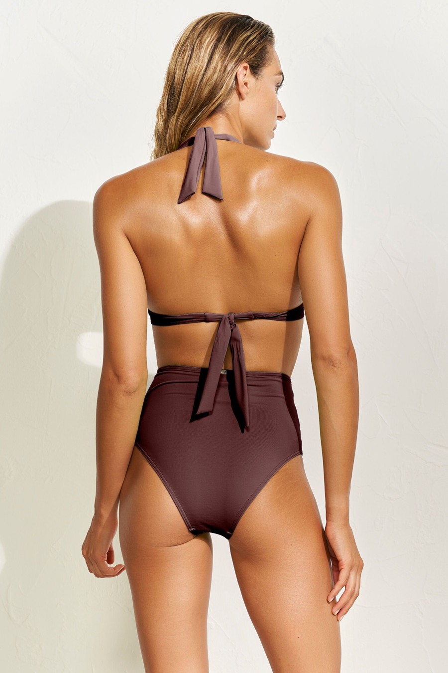 Women Maryan Mehlhorn | Halterneck Top|High-Waist Bottoms Mahogany