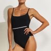 Women Maryan Mehlhorn | Classic Swimsuit Black-White-Gold