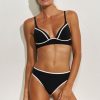 Women Maryan Mehlhorn | Low-Plunge Top|Classic Bottoms Black-White-Gold