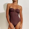 Women Maryan Mehlhorn | Bandeau Swimsuit Mahogany