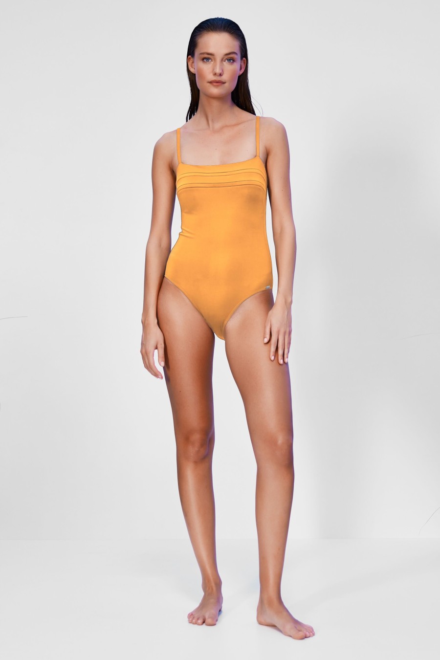 Women Maryan Mehlhorn | Minimalist-Cut Swimsuit Mineral Yellow