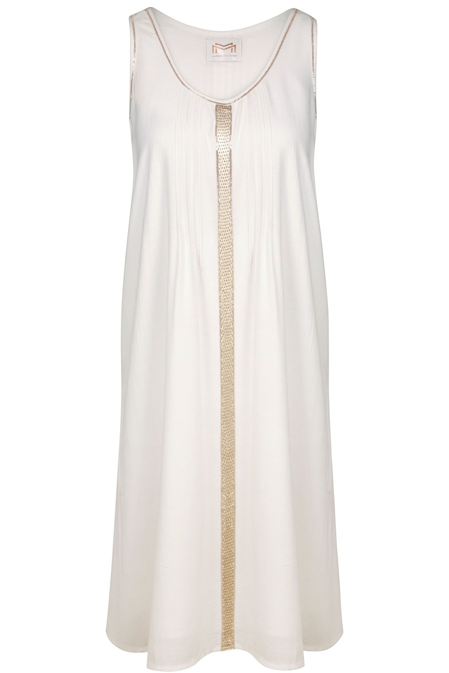 Women Maryan Mehlhorn | Hand-Embroidered Dress Natural White