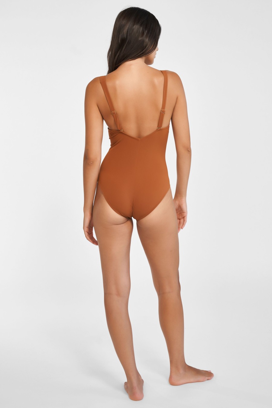 Women Maryan Mehlhorn | V-Neck Swimsuit Whisky