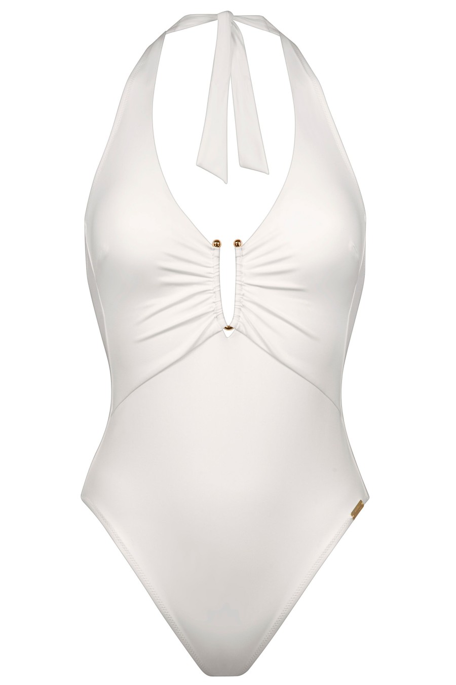 Women Maryan Mehlhorn | Halterneck Swimsuit Natural White