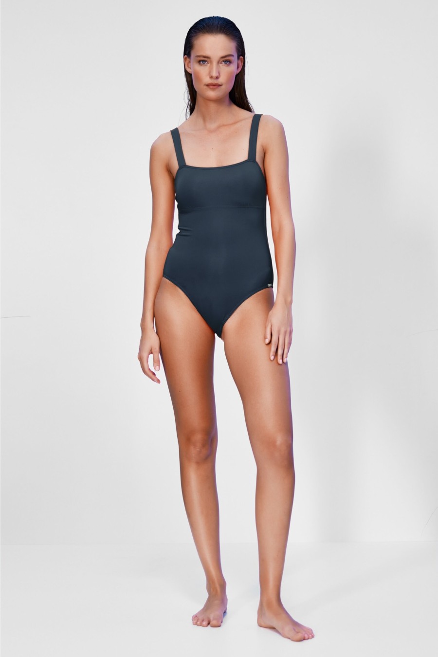 Women Maryan Mehlhorn | Square-Shape Swimsuit Deep Ocean