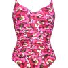 Women Maryan Mehlhorn | Gathered Swimsuit Pansy Pink